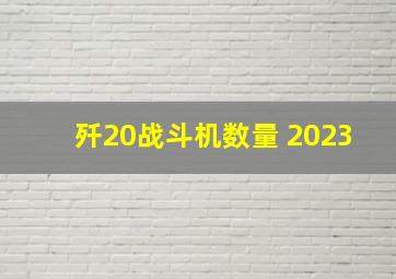 歼20战斗机数量 2023